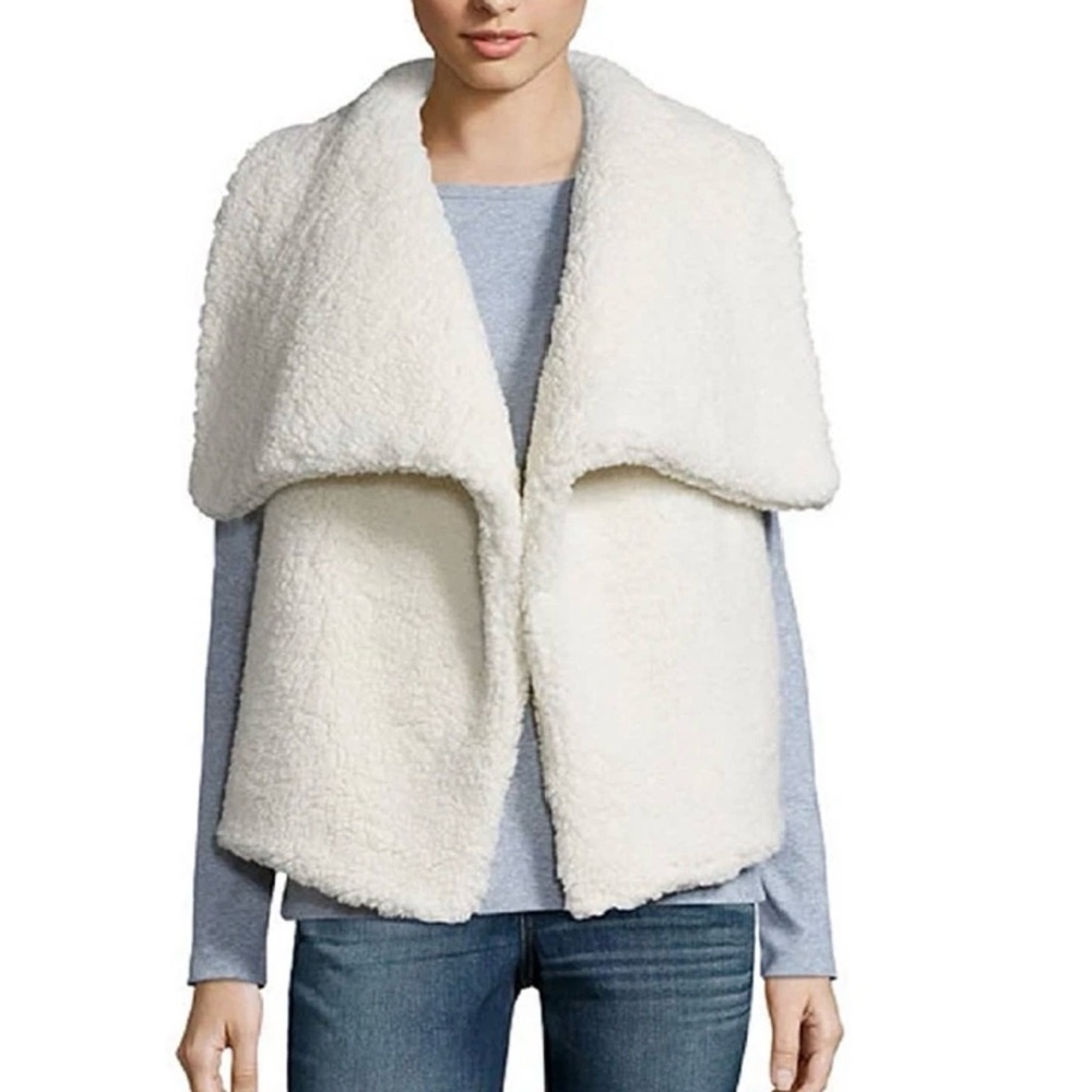 a.n.a Cream Teddy Jacket Women's Vest XS